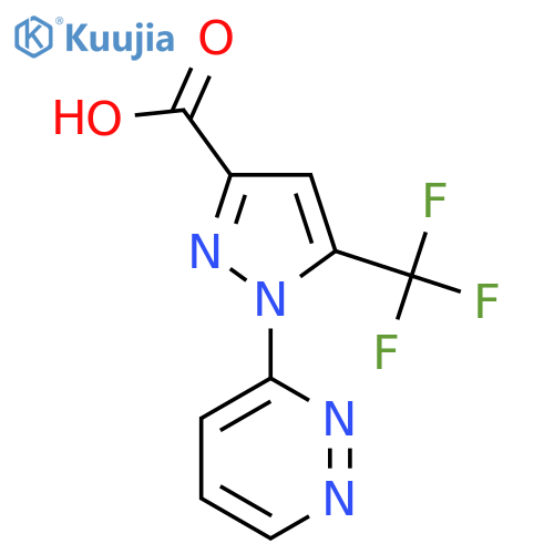 1-(pyridazin-3-yl)-5-(trifluoromethyl)-1H-pyrazole-3-carboxylic acid structure
