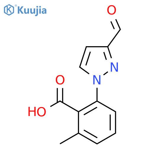 2-(3-formyl-1H-pyrazol-1-yl)-6-methylbenzoic acid structure