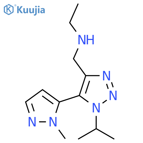 ethyl({5-(1-methyl-1H-pyrazol-5-yl)-1-(propan-2-yl)-1H-1,2,3-triazol-4-ylmethyl})amine structure
