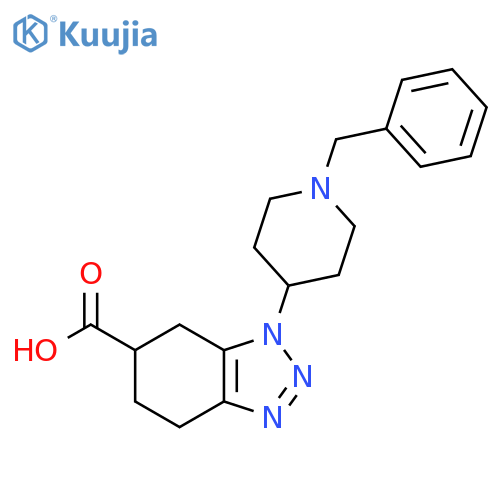 1H-Benzotriazole-6-carboxylic acid, 4,5,6,7-tetrahydro-1-[1-(phenylmethyl)-4-piperidinyl]- structure
