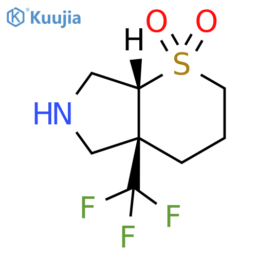 rac-(4aR,7aR)-4a-(trifluoromethyl)-octahydro-1lambda6-thiopyrano[2,3-c]pyrrole-1,1-dione, cis structure
