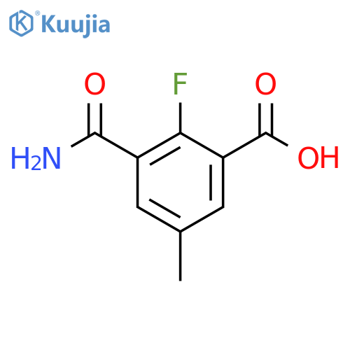 Benzoic acid, 3-(aminocarbonyl)-2-fluoro-5-methyl- structure