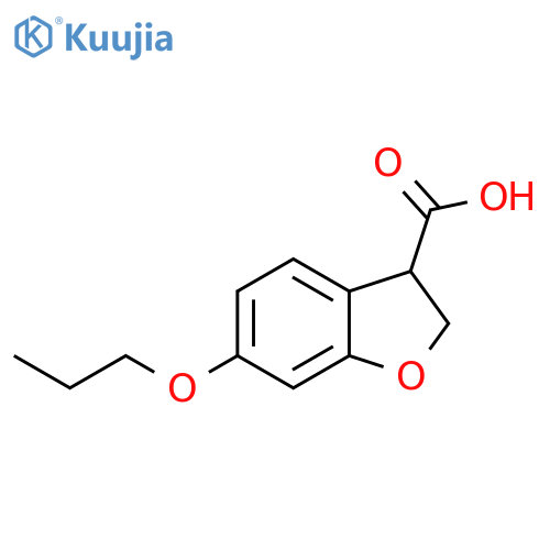 3-Benzofurancarboxylic acid, 2,3-dihydro-6-propoxy- structure