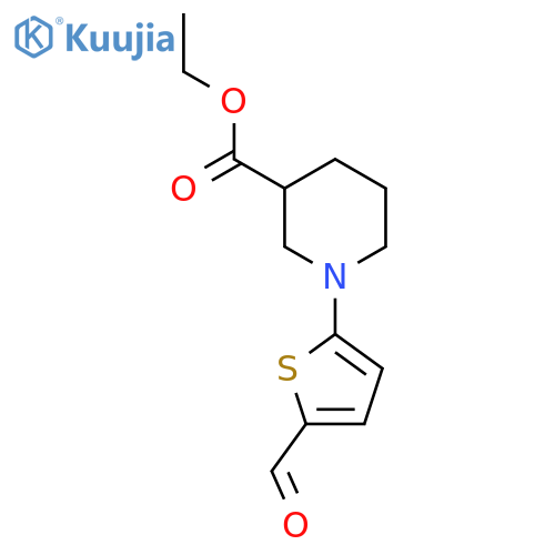 Ethyl 1-(5-formylthiophen-2-yl)piperidine-3-carboxylate structure