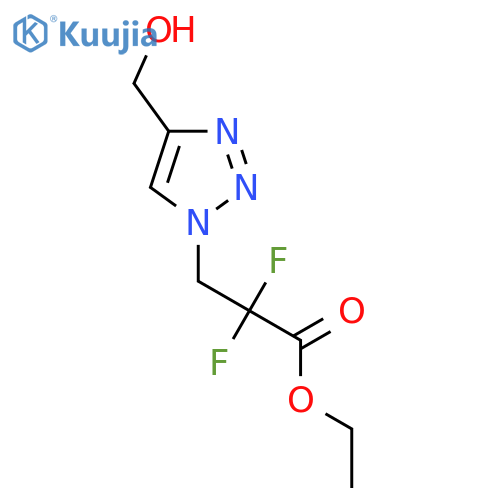 ethyl 2,2-difluoro-3-[4-(hydroxymethyl)-1H-1,2,3-triazol-1-yl]propanoate structure