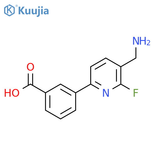 3-5-(aminomethyl)-6-fluoropyridin-2-ylbenzoic acid structure