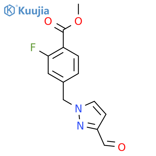 methyl 2-fluoro-4-[(3-formyl-1H-pyrazol-1-yl)methyl]benzoate structure