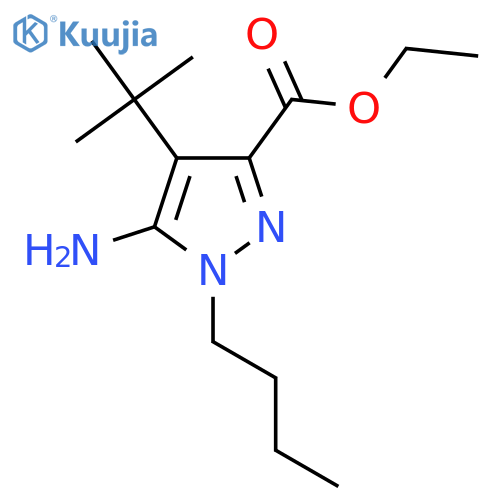 ethyl 5-amino-1-butyl-4-tert-butyl-1H-pyrazole-3-carboxylate structure