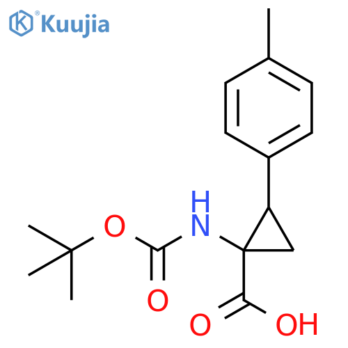 Cyclopropanecarboxylic acid, 1-[[(1,1-dimethylethoxy)carbonyl]amino]-2-(4-methylphenyl)- structure