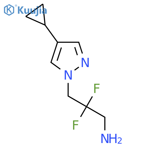 3-(4-Cyclopropylpyrazol-1-yl)-2,2-difluoropropan-1-amine structure
