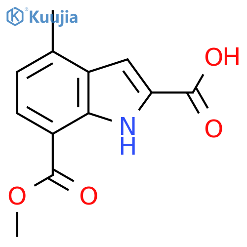 7-(methoxycarbonyl)-4-methyl-1H-indole-2-carboxylic acid structure