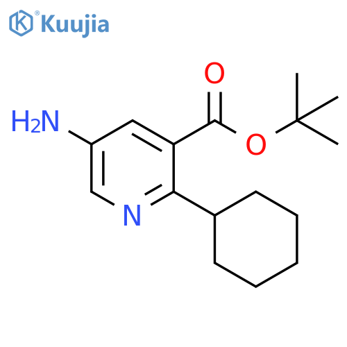 3-Pyridinecarboxylic acid, 5-amino-2-cyclohexyl-, 1,1-dimethylethyl ester structure