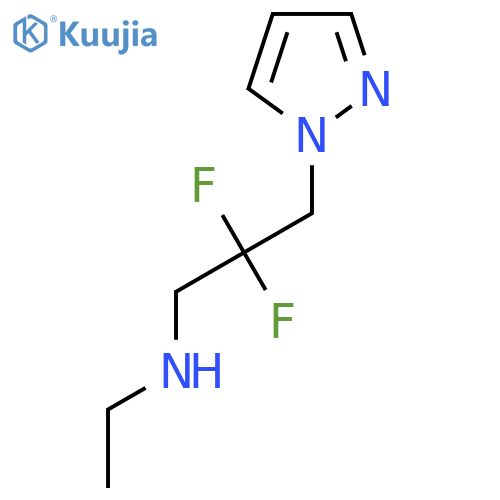 N-ethyl-2,2-difluoro-3-pyrazol-1-ylpropan-1-amine structure