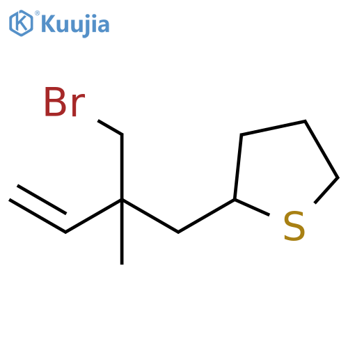Thiophene, 2-[2-(bromomethyl)-2-methyl-3-buten-1-yl]tetrahydro- structure