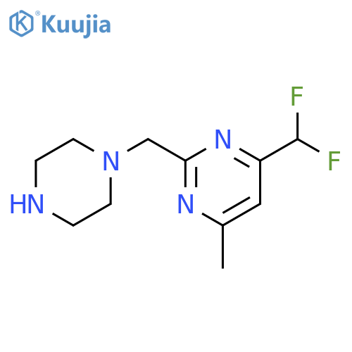 Pyrimidine, 4-(difluoromethyl)-6-methyl-2-(1-piperazinylmethyl)- structure