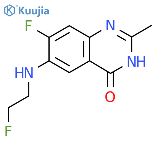 7-fluoro-6-(2-fluoroethyl)amino-2-methyl-3,4-dihydroquinazolin-4-one structure