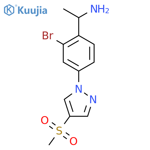 1-2-bromo-4-(4-methanesulfonyl-1H-pyrazol-1-yl)phenylethan-1-amine structure