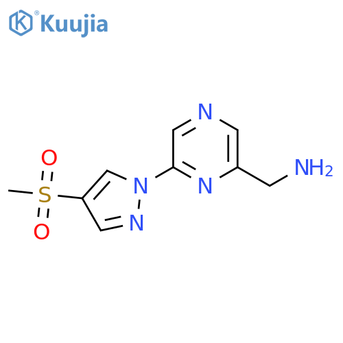 6-(4-methanesulfonyl-1H-pyrazol-1-yl)pyrazin-2-ylmethanamine structure