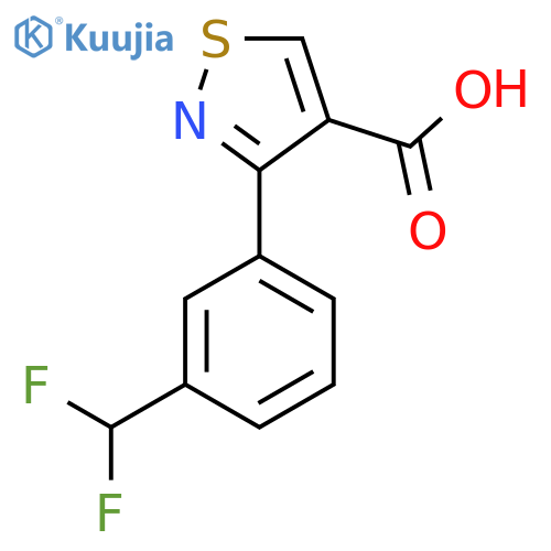 3-[3-(Difluoromethyl)phenyl]-1,2-thiazole-4-carboxylic acid structure