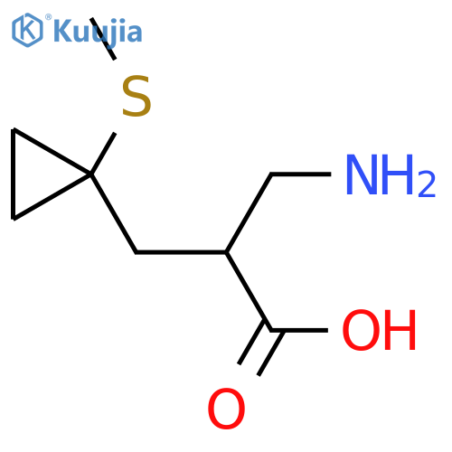 3-amino-2-{1-(methylsulfanyl)cyclopropylmethyl}propanoic acid structure