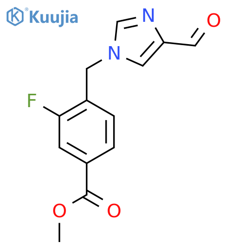 methyl 3-fluoro-4-[(4-formyl-1H-imidazol-1-yl)methyl]benzoate structure