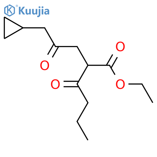 ethyl 2-(3-cyclopropyl-2-oxopropyl)-3-oxohexanoate structure