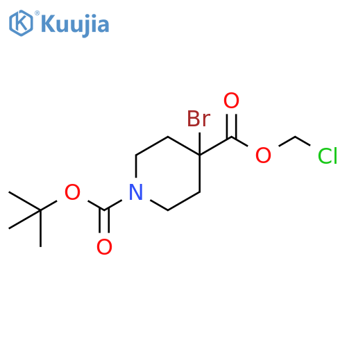 1,4-Piperidinedicarboxylic acid, 4-bromo-, 4-(chloromethyl) 1-(1,1-dimethylethyl) ester structure