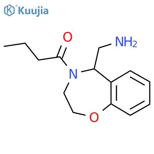 1-[5-(Aminomethyl)-2,3,4,5-tetrahydro-1,4-benzoxazepin-4-yl]butan-1-one structure