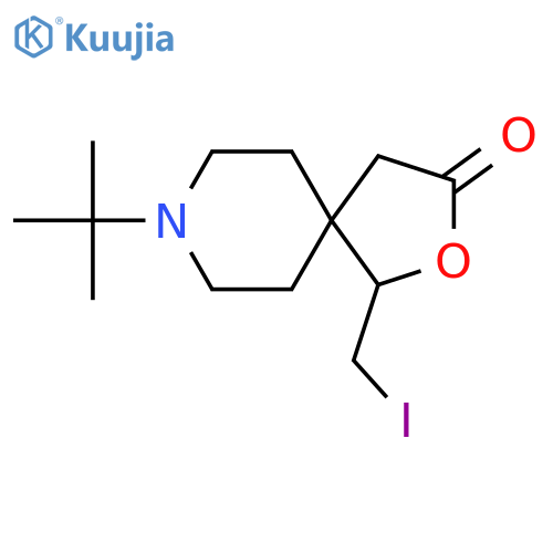 8-tert-butyl-1-(iodomethyl)-2-oxa-8-azaspiro4.5decan-3-one structure
