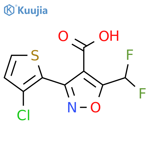 3-(3-Chlorothiophen-2-yl)-5-(difluoromethyl)-1,2-oxazole-4-carboxylic acid structure