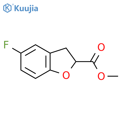 2-Benzofurancarboxylic acid, 5-fluoro-2,3-dihydro-, methyl ester structure