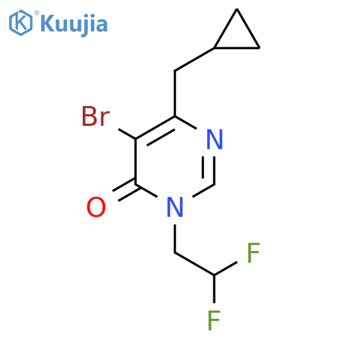 5-bromo-6-(cyclopropylmethyl)-3-(2,2-difluoroethyl)-3,4-dihydropyrimidin-4-one structure