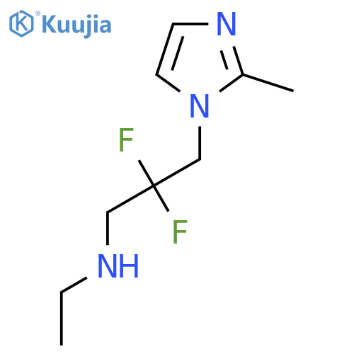 N-ethyl-2,2-difluoro-3-(2-methylimidazol-1-yl)propan-1-amine structure