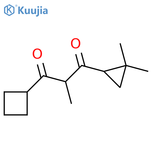 1-cyclobutyl-3-(2,2-dimethylcyclopropyl)-2-methylpropane-1,3-dione structure