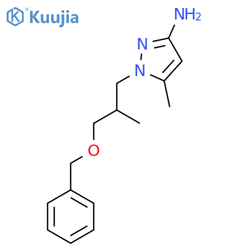 1-3-(benzyloxy)-2-methylpropyl-5-methyl-1H-pyrazol-3-amine structure