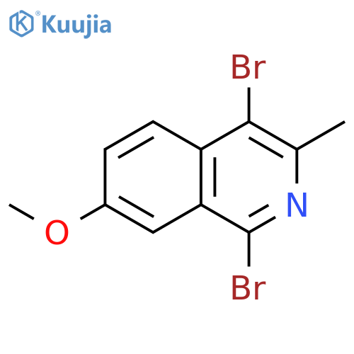 Isoquinoline, 1,4-dibromo-7-methoxy-3-methyl- structure