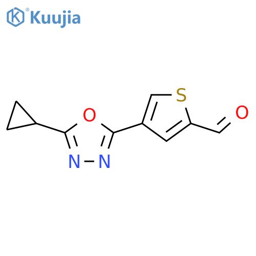 4-(5-Cyclopropyl-1,3,4-oxadiazol-2-yl)thiophene-2-carbaldehyde structure