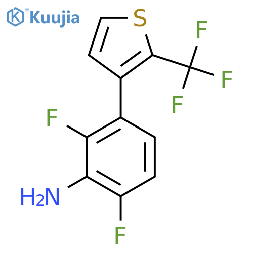 2,6-Difluoro-3-[2-(trifluoromethyl)thiophen-3-yl]aniline structure
