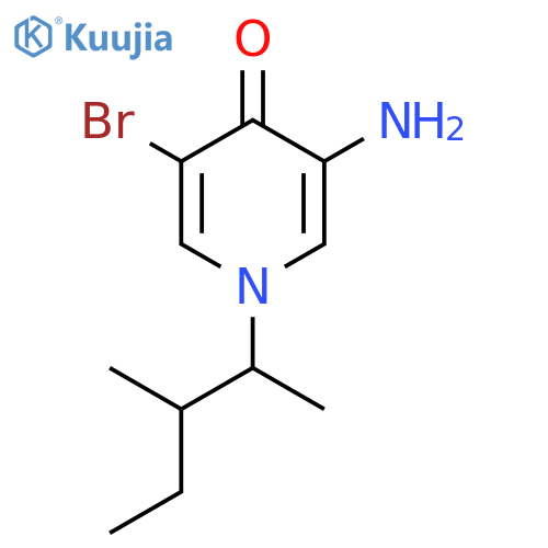 3-amino-5-bromo-1-(3-methylpentan-2-yl)-1,4-dihydropyridin-4-one structure