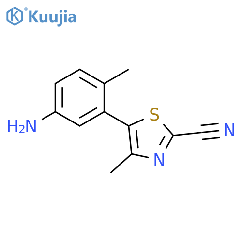 2-Thiazolecarbonitrile, 5-(5-amino-2-methylphenyl)-4-methyl- structure