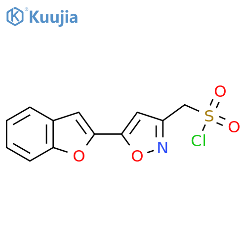 5-(1-benzofuran-2-yl)-1,2-oxazol-3-ylmethanesulfonyl chloride structure