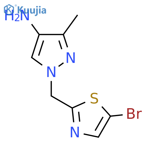 1-(5-bromo-1,3-thiazol-2-yl)methyl-3-methyl-1H-pyrazol-4-amine structure
