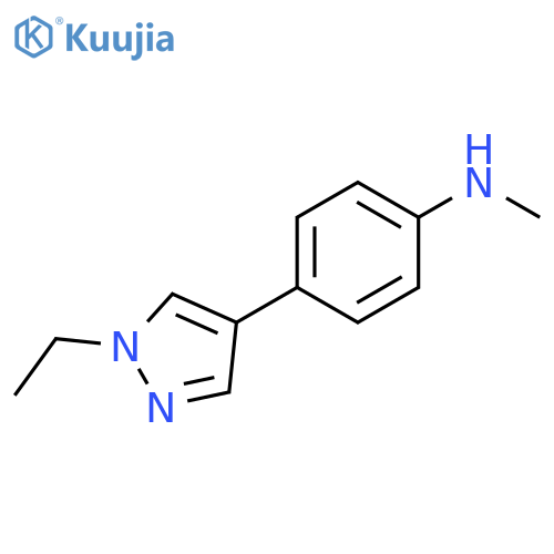 Benzenamine, 4-(1-ethyl-1H-pyrazol-4-yl)-N-methyl- structure
