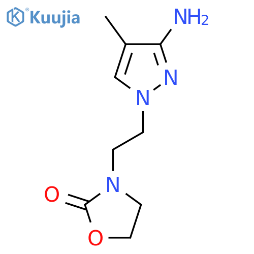 3-2-(3-amino-4-methyl-1H-pyrazol-1-yl)ethyl-1,3-oxazolidin-2-one structure