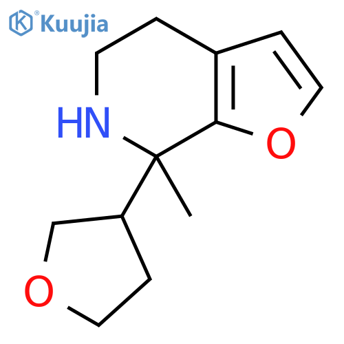 7-methyl-7-(oxolan-3-yl)-4H,5H,6H,7H-furo2,3-cpyridine structure