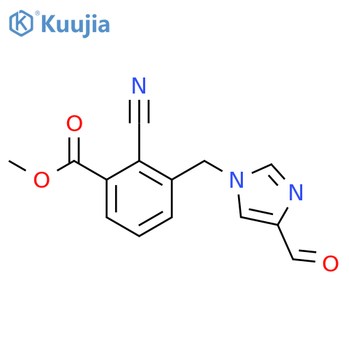 methyl 2-cyano-3-[(4-formyl-1H-imidazol-1-yl)methyl]benzoate structure