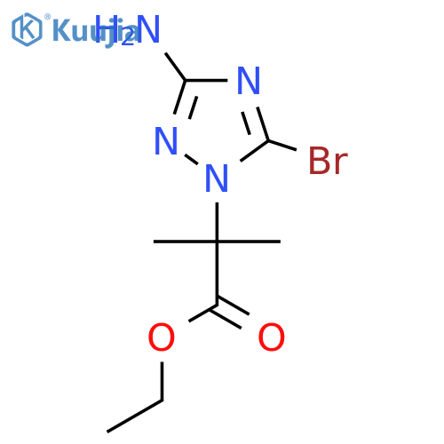 ethyl 2-(3-amino-5-bromo-1H-1,2,4-triazol-1-yl)-2-methylpropanoate structure
