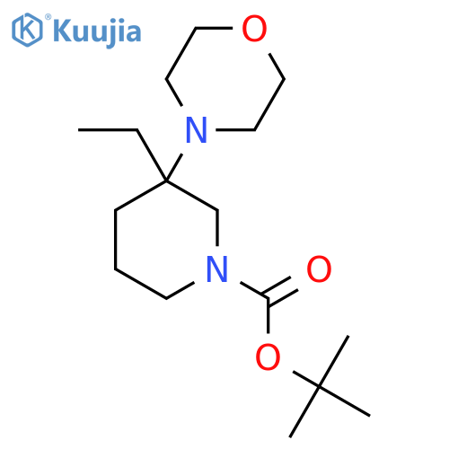 Tert-butyl 3-ethyl-3-(morpholin-4-yl)piperidine-1-carboxylate structure