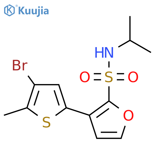3-(4-bromo-5-methylthiophen-2-yl)-N-(propan-2-yl)furan-2-sulfonamide structure