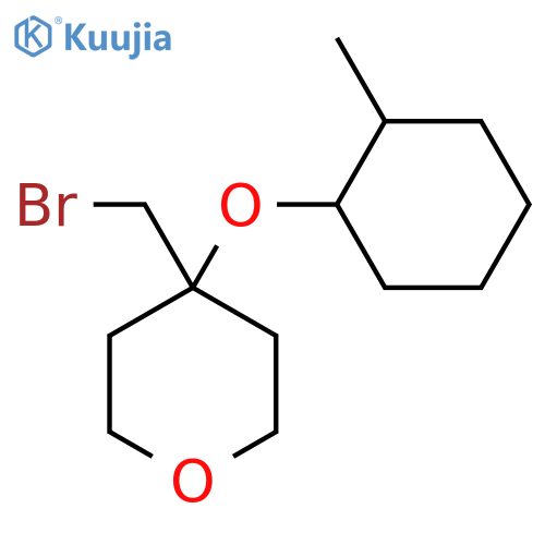 4-(bromomethyl)-4-(2-methylcyclohexyl)oxyoxane structure
